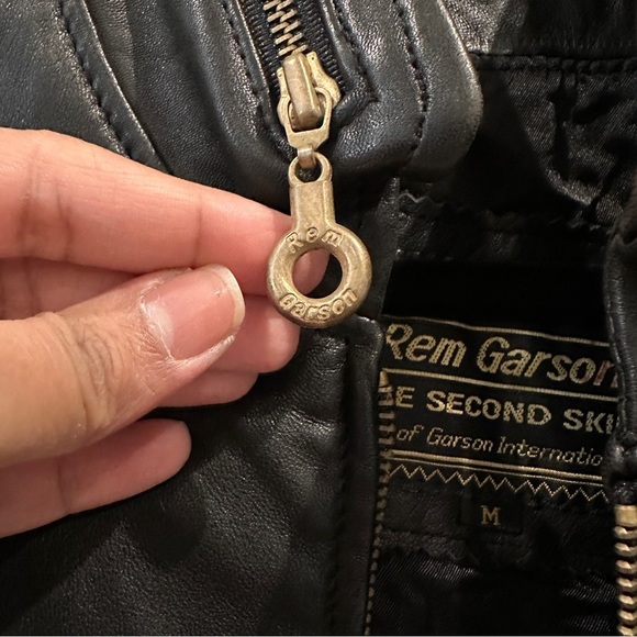 Rem Garson Womens Leather Vest Full Zip Black Biker Moto Jacket sz XS-S - Picture 4 of 12